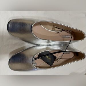 Forever 21 Shiny Silver Loafers